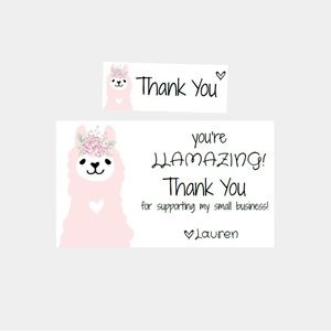32. 🦙 Llamazing Llama Thank You Package Insert Cards Stickers Set